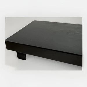Black Footed Retangle Wood Display Plant Stand Sushi 9” X 6” X 1.5” Minimalist - Picture 1 of 9