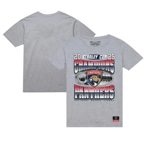 Men's Mitchell & Ness Heather Gray Florida Panthers 2025 Stanley Cup Champions - Picture 1 of 3