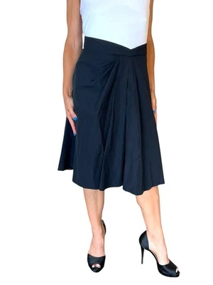 DE COLECCIÓN VALENTINO MUJER 6 FALDA NEGRA LÍNEA A ALGODÓN PLISADO DETALLE ITALIA Foto 1 de 4