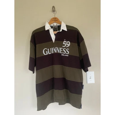 EUC 复古吉尼斯橄榄球 T 恤 2XL 爱尔兰条纹啤酒 T 恤 — 第 1/4 张图片