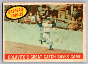 1959 TOPPS #462 ROCKY COLAVITO'S GREAT CATCH SAVES GAME - Picture 1 of 3