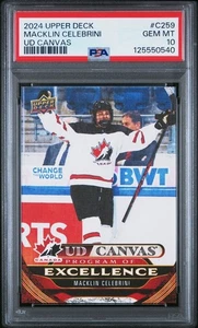 Macklin Celebrini 2024-25 Upper Deck Canvas Program Of Excellence RC C259 PSA 10 - Picture 1 of 2
