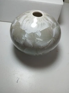 Schöne runde Kristallvase signiert JMB GL 4" hoch - Bild 1 von 5