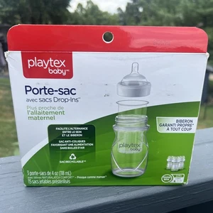 Playtex Baby Clear Anti-Colic Baby Bottle 3 Pack 4 oz with 13 Drop-ins Liners - Picture 1 of 3