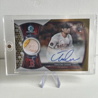 2023 Bowman Chrome Relics Gold Refractor /50 Triston Casas Rookie Auto RC - Image 1 of 2