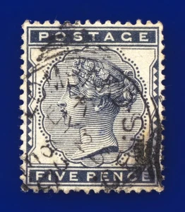 1881 SG169 5d Indigo K6 Lombard St JY 25 83 Good Used Cat 175£ dmgl - Bild 1 von 3