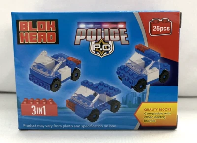 Blok Head Coche de Policía, Juego de Bloques de Construcción 3 en 1 25 Piezas Foto 1 de 4