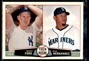 Topps Heritage 2013 entonces y ahora Whitey Ford/Félix Hernández #TN-FH - Imagen 1 de 2