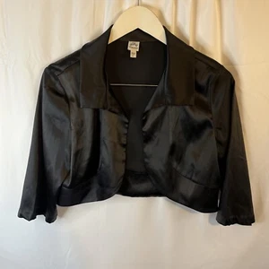 Sangria Womens Black Cropped Open Front Bolero Size Large - Picture 1 of 2