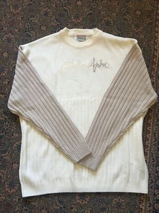 Vintage Platin Fubu Pullover Herren gerippt Langarm 2X Nr. 19107 Strick Logo - Bild 1 von 8