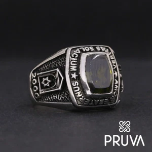 Y68 CUSTOM 925K MASSIV STERLING SILBER RING VERSILBERT JÜDISCHE RELIGION 17mm - Bild 1 von 8