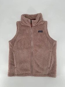 Patagonia Girls Size XL (14) Full Zip Sherpa Feece Vest Polyester Light Pink - Picture 1 of 5