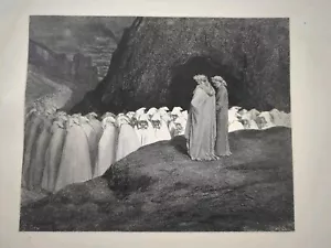 Grabado antiguo 1868 Gustave Dore Dante's Inferno 14,5 x 11" gótico p51 - Imagen 1 de 3