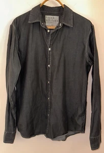 FRANK & EILEEN Relaxed fit L/S Shirt L Washed Black USA EUC - Imagen 1 de 4