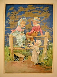 VICTORIAN 3 CHILDREN TRADING CARD MALENA MA-LE-NA CURES EVERYTHING Huntingdon Co - Picture 1 of 5