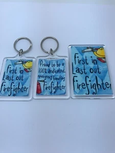 LLAVERO O IMÁN NEVERA PRIMERO EN ÚLTIMO LANZAMIENTO DE BOMBERO - REGALO IDEA DE REGALO - Imagen 1 de 9
