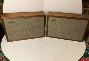 Pair of Vintage EICO Mid-Century Modern Speakers 7A3 Made in Japan Tested - Picture 1 of 12