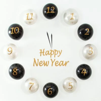 Feliz Año Nuevo Globo Reloj Decoración Kit 16 Por Pack Decoración Año Nuevo Foto 1 de 2