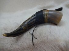 Large Medieval Dragon Scale Viking Drinking Horn With Hand Made Suede Holder.