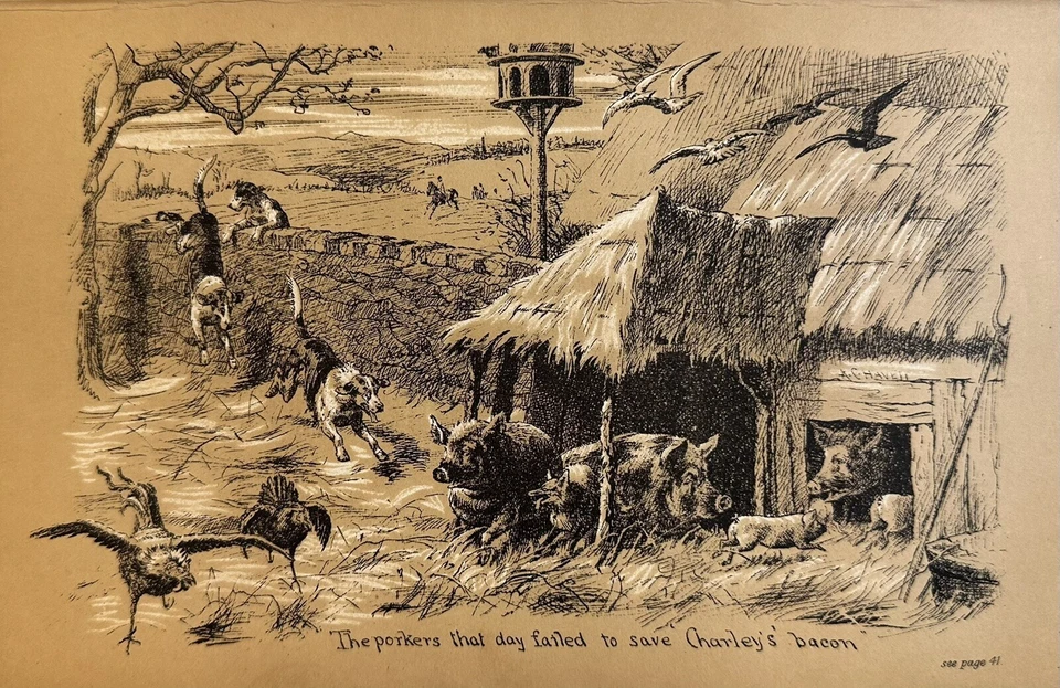 1891 The Porkers That Day Failed To Save Charlie’s... Litografía Duotone original Foto 1 de 1