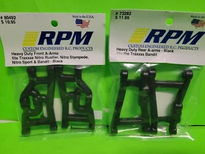 Brazos de suspensión delanteros + traseros RPM TRAXXAS 2x2 Bandit NEGRO 2 pares vxl 80492 73282 - Imagen 1 de 1