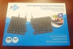 TECLADO ERGONÓMICO R-GO SPLIT BREAK RGOSP-USWIBL QWERY US USB CON CABLE NEGRO - ¡NUEVO! - Imagen 1 de 3