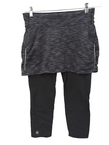 Athleta Aurora Contender 2 In 1 Skirt Capri Leggings S Black - Picture 1 of 14
