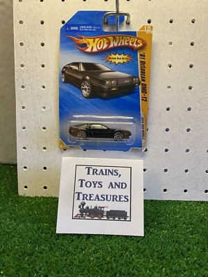2010 Hot Wheels #15 New Models 15/44 '81 DELOREAN DMC-12 Black  w/ Chrome 10sp - Image 1 of 4