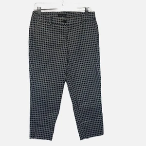 Hillary Ridley Ankle Pant, Size 6 Black Ivory Blue Geometric Print - Picture 1 of 5