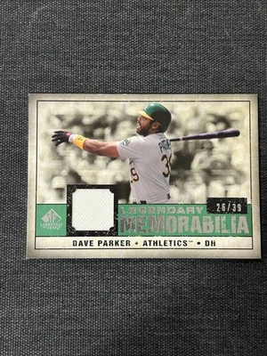 2008 UPPER DECK SP LEGENDARY MEMORABILIA  DAVE PARKER # LM-DP  26/39 - Image 1 of 2