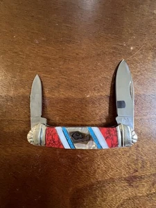 Stoneworx Rough Rider RR909 Canoe Knife with Abalone Handle - Picture 1 of 6