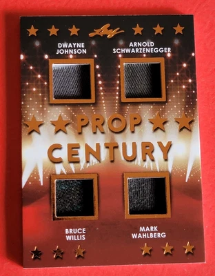 Arnold Schwarzengger WORN RELIC CARD THE ROCK Bruce Willis MARK WAHLBERG LEAF - Image 1 of 2