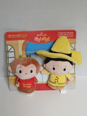 Hallmark Itty Bittys Curious George and Man With the Yellow Hat Plush Figure Set - Image 1 of 4