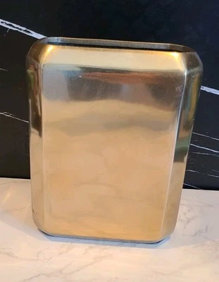 2012 Nate Berkus Gold Aluminum Hex Vase, Home Décor 8"x 6½"MCM Style Geometric  - Image 1 of 4