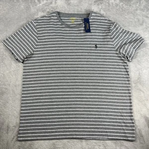 Polo Ralph Lauren Men’s Size XL Custom Fit Stripe T-Shirt Gray/Gray NWT - Picture 1 of 9