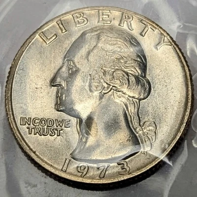 1973 25C RD Washington Quarter Mint State Condition Gorgeous; Mint Set Cello - Image 1 of 2