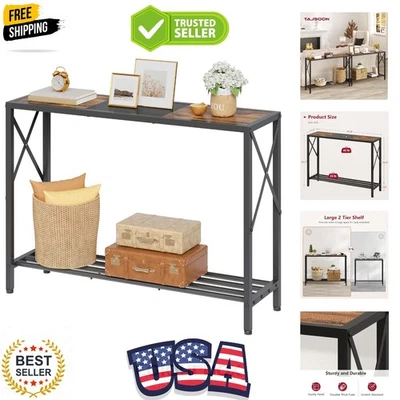 控制台桌 41.8 英寸 2 层工业入口桌,窄入口沙发 T... — 第 1/4 张图片