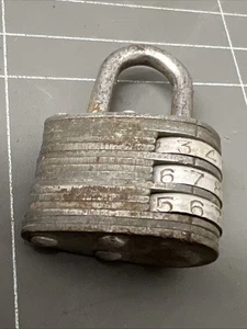 VINTAGE PADLOCK COMBINATION RETRO LOCK MANCAVE - Picture 1 of 5