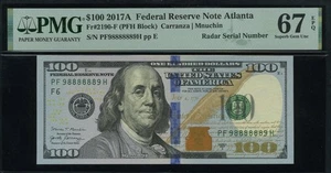 2017A $100 FRN P B98888889K P.M.G #67EPQ - Picture 1 of 3