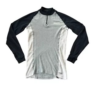 Top Swix RaceX 1/4 Cremallera Capa Base Para Hombres M Raglán Elastizado Acanalado Poli Negro Gris - Imagen 1 de 10