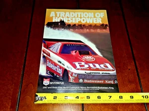 1987 KENNY BERNSTEIN BUDWEISER FUNNY CAR ORIGINAL AD - Picture 1 of 12