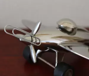 More details for troika chrome stop-over prop plane novelty paperweight desk accessory