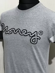 Money Clothing Grey Logo T-Shirt Size Small Mens preloved - Picture 1 of 11
