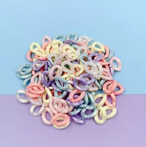 100pc Pearlescent Flat Twist Open Ring Acrylic Beads Connector Jewelry Making - Picture 1 of 11