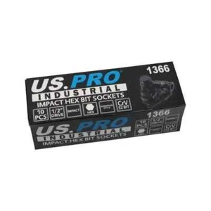 US PRO Industrial Impact Hex Bit Socket Set Allen Key 1/2" Drive 4-19mm 1366  - Picture 1 of 5
