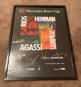 Framed and Signed Autographed Tennis 1999 Mercedes-Benz Cup Pete Sampras Poster! - Picture 1 of 3