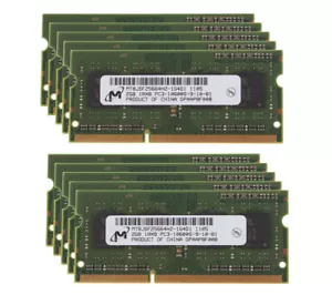 Micron 20 GB DDR3 RAM 10x 2GB 1RX8 1333MHz PC3-10600 SODIMM Laptop Memory`NONECC - Picture 1 of 6