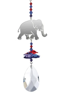 INDIAN ELEPHANT Fantasy Hanging Sun-catcher Embellished with Genuine Crystals - Imagen 1 de 2