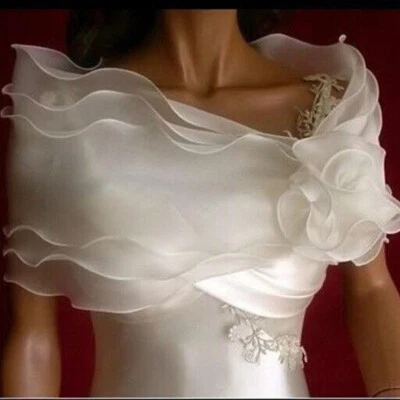 Nuevo Bolero de Boda Volantes Mujeres Capa de Novia Rojo Blanco Capa Accesorios de Boda Foto 1 de 4