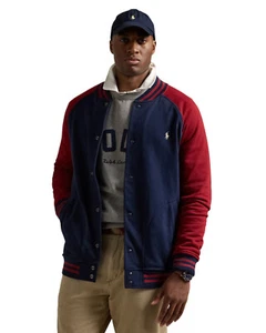 Chaqueta bombardero de béisbol de lana azul marino grande y alta para hombre Ralph Lauren - Imagen 1 de 5